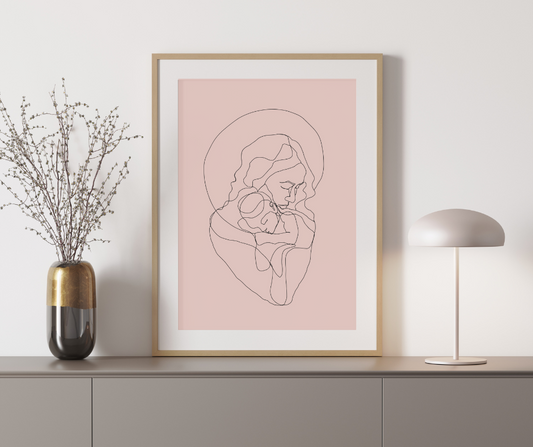 Christian Wall Art Print "Jesus and Mary" | Digital file to download